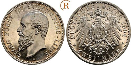 2 Mark 1904 A Kaiserreich Schaumburg Lippe: Albrecht Geor..., Postzegels en Munten, Munten | Europa | Niet-Euromunten, België