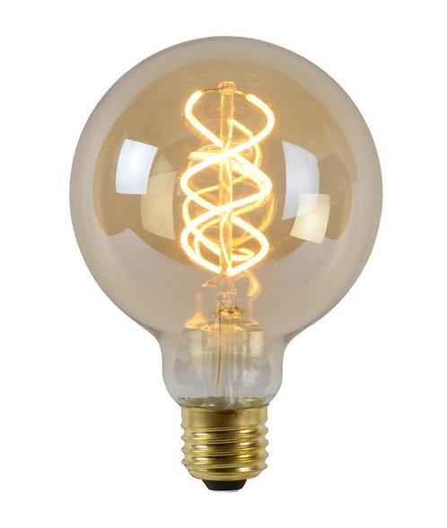 Lucide LED Lamp Globe 95 - Amber 2200K E27 5 Watt dimbaar, Maison & Meubles, Lampes | Lampes en vrac, Envoi