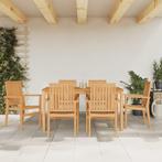 vidaXL Tuinstoelen stapelbaar 6 st 56,5x57,5x91 cm massief, Tuin en Terras, Tuinstoelen, Verzenden, Nieuw