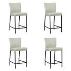 Set van 4 Leren barkrukken Revolt laag - Toledo Perle, Ophalen of Verzenden