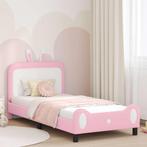 vidaXL Kinderen bedframe met hoofdboard Roze 90 x 200 cm PU, Huis en Inrichting, Verzenden, Nieuw