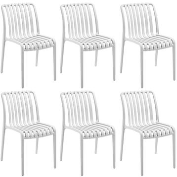 tectake Tuinstoelen Alcudia, weerbestendig, stapelbaar - crè, Verzenden