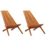 vidaXL Loungestoelen inklapbaar 2 st massief acaciahout, Tuin en Terras, Tuinstoelen, Verzenden, Nieuw