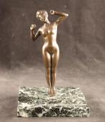 Art Deco - sculptuur, Ontwakend naakt - 17 cm - Brons, Antiek en Kunst