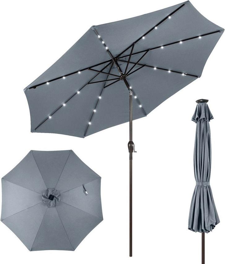 2dekans | Coast Parasol 300 cm met led-verlichting,, Tuin en Terras, Buitenverlichting, Ophalen of Verzenden