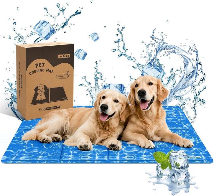 Koelmat Hond & Kat - 140x90 cm - XXXL - Blauw - Nobleza •, Dieren en Toebehoren, Honden-accessoires, Nieuw, Verzenden