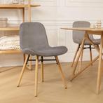 Velvet eetkamerstoel grijs | Aanbieding | Direct leverbaar, Verzenden, Modern/Scandinavisch, Nieuw, Eén