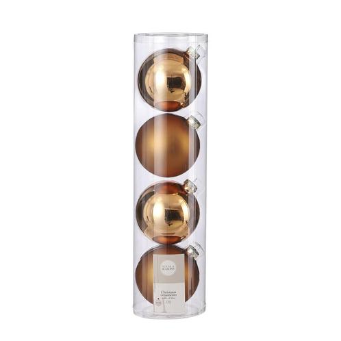 House of Seasons kerstbal (set van 4) (ø10 cm) koper, Huis en Inrichting, Woonaccessoires | Overige, Nieuw, Verzenden