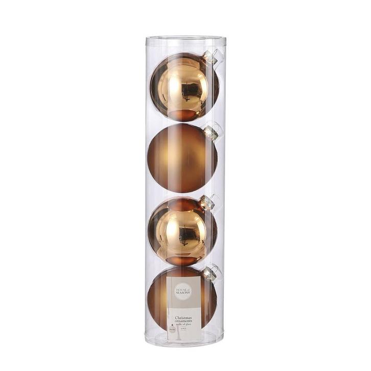House of Seasons kerstbal (set van 4) (ø10 cm) koper, Huis en Inrichting, Woonaccessoires | Overige, Nieuw, Verzenden