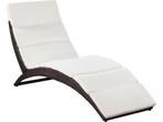 vidaXL - Ligbed - inklapbaar - met - kussen - poly - rattan, Tuin en Terras, Verzenden, Nieuw