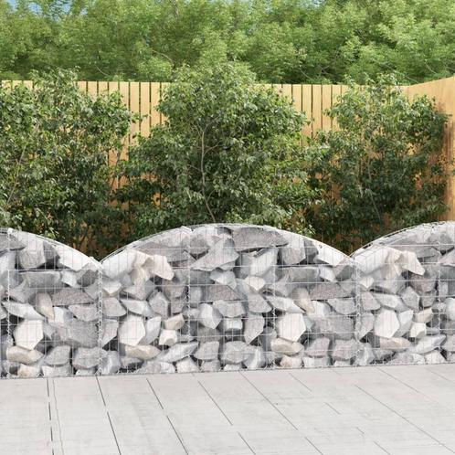 vidaXL Schanskorf gewelfd 150x30x60/80 cm gegalvaniseerd, Tuin en Terras, Bloempotten, Nieuw, Verzenden