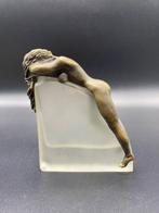 Lucien Lelong - sculptuur, Femme nue - 16 cm - Brons,