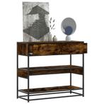 vidaXL Wandtafel 90x35x80 cm bewerkt hout gerookt, Huis en Inrichting, Tafels | Bijzettafels, Verzenden, Nieuw