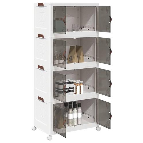 vidaXL Opbergbox stapelbaar met wielen 4-laags 75 L, Doe-het-zelf en Bouw, Gereedschap | Handgereedschap, Nieuw, Verzenden