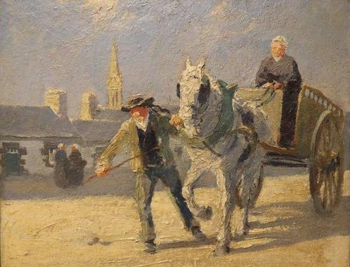 Henry Maurice Cahours (1889-1974) - Boeren met paard en, Antiek en Kunst, Kunst | Schilderijen | Klassiek