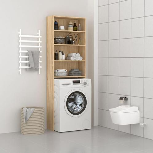 vidaXL Wasmachinekast 64x24x190 cm wit en sonoma, Elektronische apparatuur, Wasmachines, Nieuw, Verzenden
