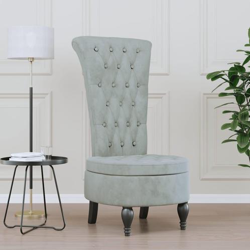 vidaXL Chaise à dossier haut gris clair velours, Maison & Meubles, Fauteuils, Neuf, Envoi