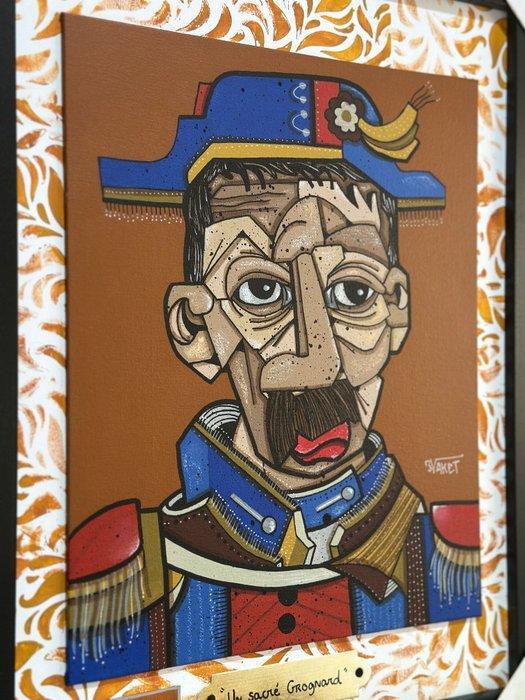 Aket Kubic (1989) - 03 OF 100 : UN SACRÉ GROGNARD, Antiquités & Art, Art | Peinture | Moderne