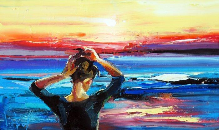 Jurij Frey - Sonnenuntergang, Antiek en Kunst, Kunst | Schilderijen | Modern