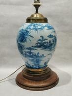 Vaas gemonteerde lamp - Delfts blauw - 18e-eeuwse Delftse, Antiek en Kunst