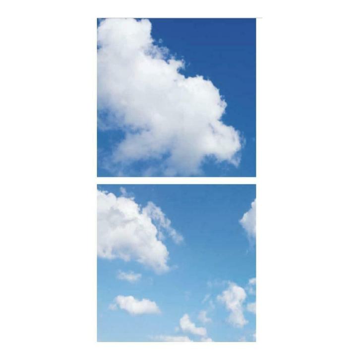 Wolkenplafond Fotoprint verdeeld over 2 panelen 60x60 cm, Huis en Inrichting, Lampen | Overige, Nieuw, Verzenden