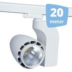 *TIP*  LED railverlichting vento wit 20 spots + 20m rails, Huis en Inrichting, Lampen | Spots, Ophalen of Verzenden, Nieuw