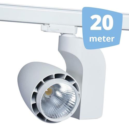 *TIP*  LED railverlichting vento wit 20 spots + 20m rails, Maison & Meubles, Lampes | Spots, Enlèvement ou Envoi