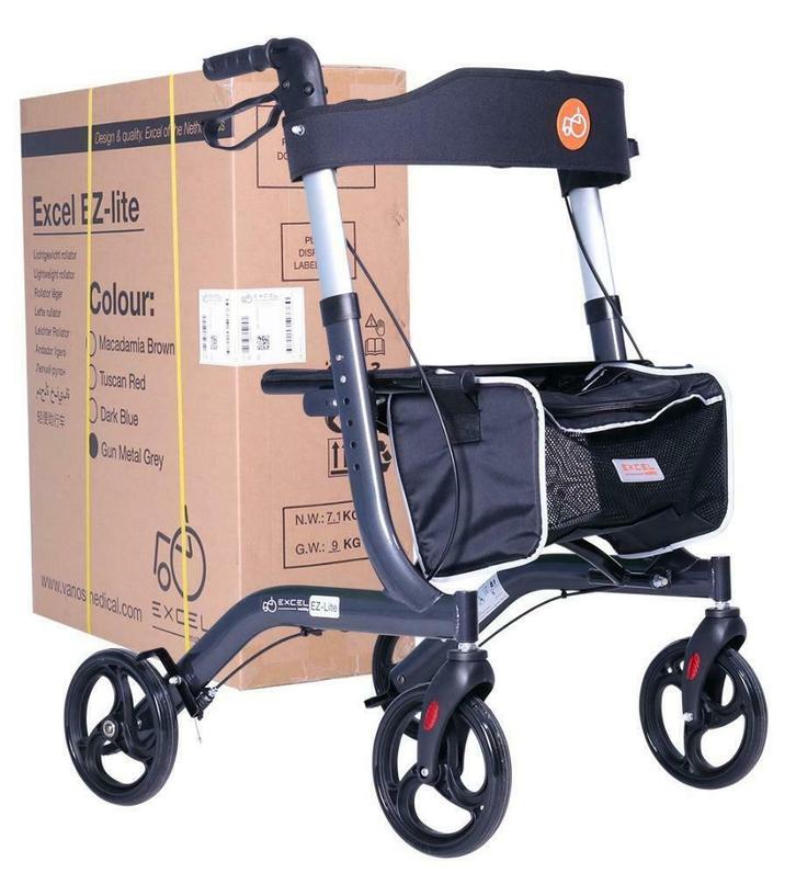 Lichtgewicht Caremart EZ-Lite Rollator Gun Metal Grey Nieuw!, Diversen, Rollators, Nieuw, Ophalen of Verzenden