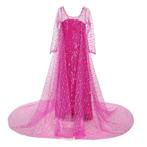 Prinsessenjurk - Roze Elsa jurk met sleep - Kleedje, Verzenden