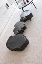 Salontafel (3) - Staal, natuurlijk - Ebbenhouten