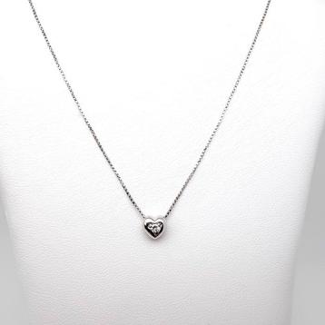 Collier avec pendentif - 18 carats Or blanc Diamant