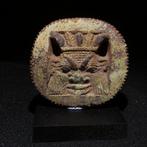 Oud-Egyptisch Faience Bes amuleet. 4,6 cm lang. 664–332, Verzamelen