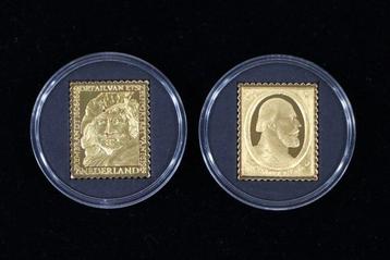 Wereld  - Official Gold on Silver Proofs 24K - First Stamps, Postzegels en Munten, Gestempeld