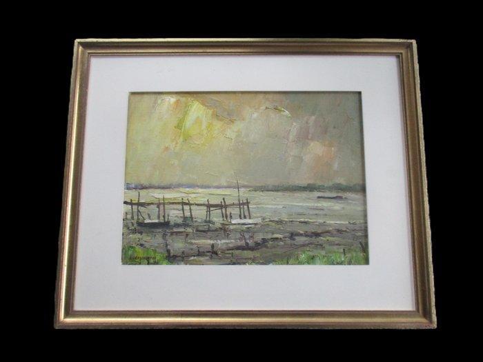 Verschooten Karel ( 1910 - 1993 ) - Herfst langs de oever, Antiquités & Art, Art | Peinture | Classique