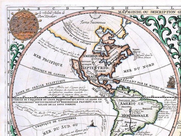 World Map - .; H. A. Chatelain - Mapmonde ou description, Livres, Atlas & Cartes géographiques