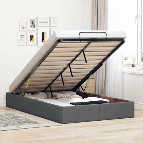 vidaXL Bedframe zonder matras 120x200 cm stof donkergrijs, Huis en Inrichting, Slaapkamer | Bedden, Nieuw, Verzenden