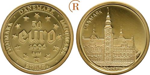 50 Euro goud Schloß Rosenborg 1996 Denmark:, Postzegels en Munten, Munten en Bankbiljetten | Toebehoren, Verzenden