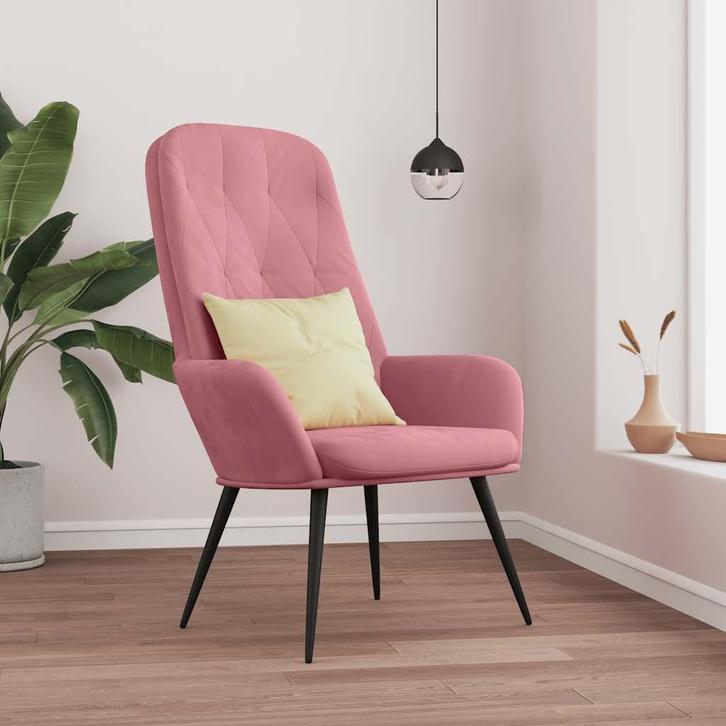 vidaXL Relaxstoel fluweel roze, Huis en Inrichting, Fauteuils, Nieuw, Verzenden