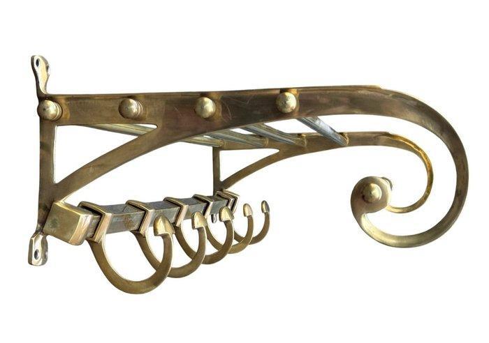 Sculpturale Art Nouveau - Porte-manteau - Laiton, Antiek en Kunst, Antiek | Wandborden en Tegels