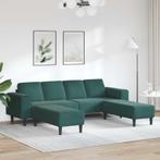 vidaXL Bankstel 3 pcs Donkergroen Fluweel, Verzenden, Nieuw
