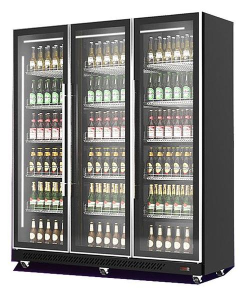 Koelkast 3 Glasdeuren Zwart, Zakelijke goederen, Horeca | Keukenapparatuur, Koelen en Vriezen, Verzenden