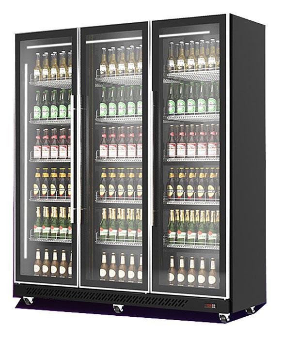 Koelkast 3 Glasdeuren Zwart, Zakelijke goederen, Horeca | Keukenapparatuur, Koelen en Vriezen, Verzenden