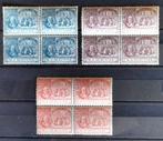 Pays-Bas 1907 - Michiel de Ruyter - blocs de 4 - NVPH 87-89, Postzegels en Munten, Gestempeld