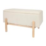 Banc de rangement en teddy - crème - 71 x 44 x 46 cm, Verzenden, Neuf