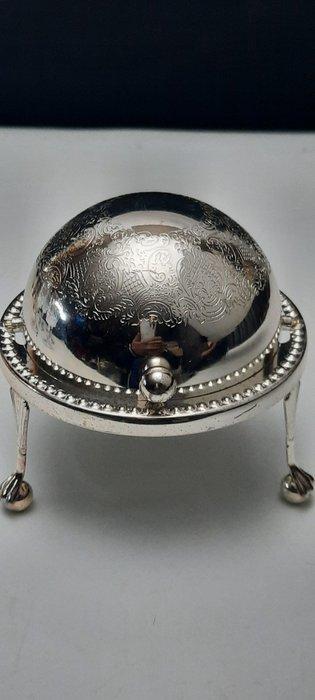 Plateau - Bol de caviar - Plaqué(e) argent, Verre