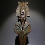 Oud-Egyptisch Brons Grote Huge Osiris God Sculptuur. 25,5 H.