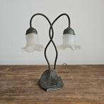 Buffet tafellamp - blad en stengel - Glas, Legering -