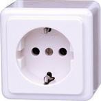 KOPP 1-voudig Opbouw Wandcontactdoos met Randaarde - Ideaal, Doe-het-zelf en Bouw, Elektriciteit en Kabels, Verzenden, Nieuw