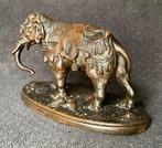 Sculpture, Eléphant harnaché pour la parade - 10 cm - Bronze, Antiek en Kunst