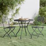 vidaXL Mobilier à dîner de jardin 3 pcs Maille Métal, Jardin & Terrasse, Verzenden, Neuf